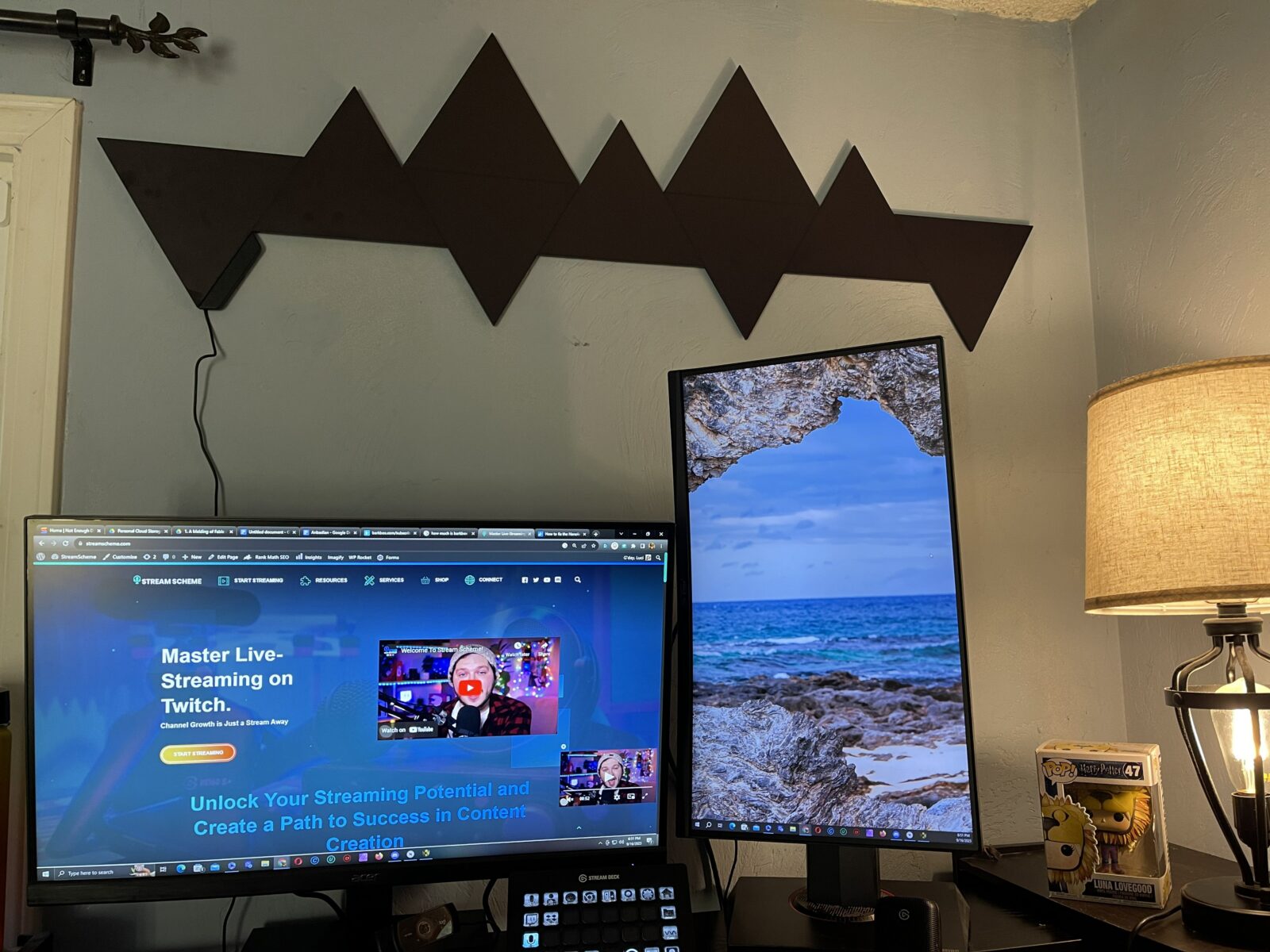 Gaming Setup with Nanoleaf Shapes