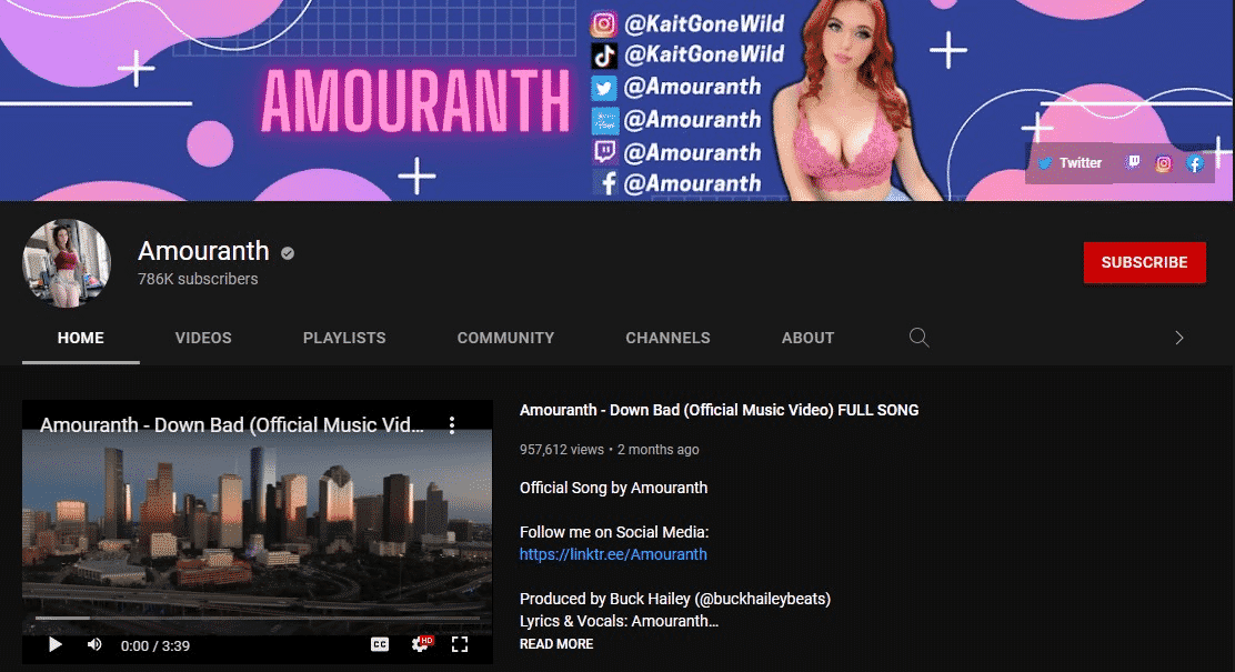 amouranth youtube