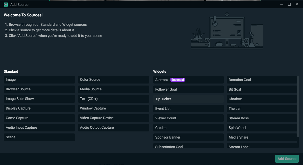 choose game capture streamlabs