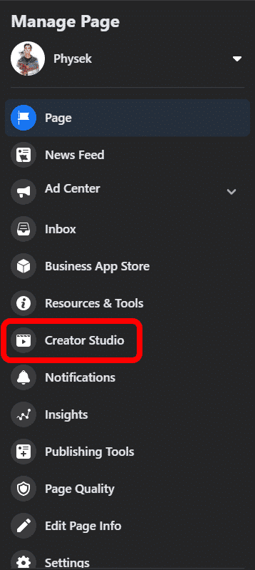 facebook page creator studio