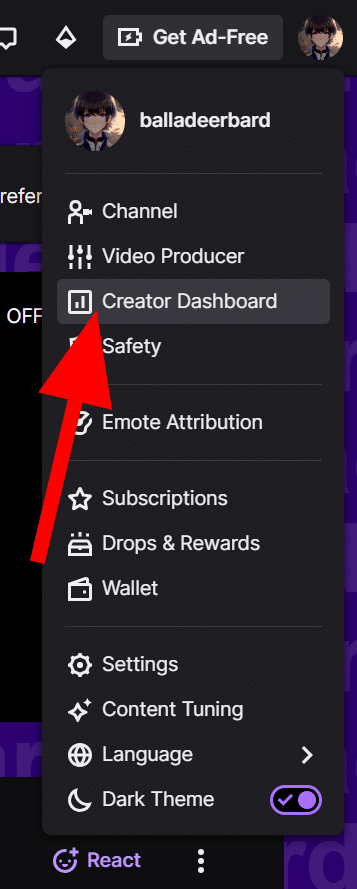 Creator dashboard