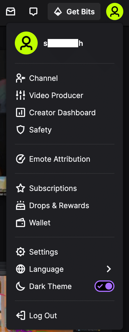 creator drop down menu