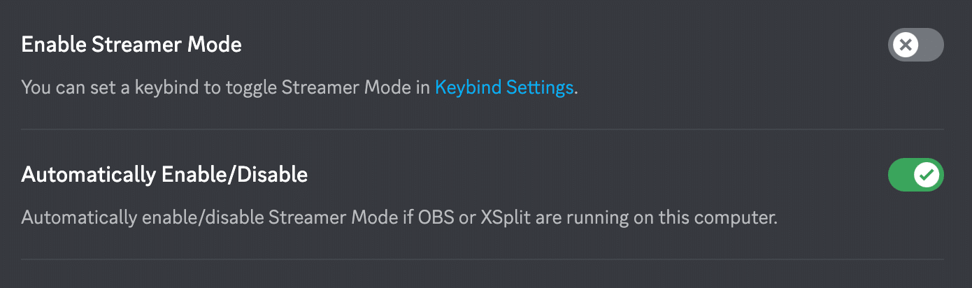 enable streamer mode on Discord