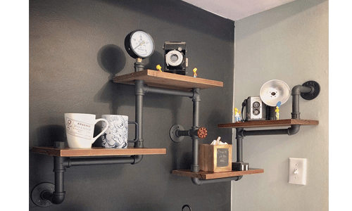 Industrial Wood Shelves