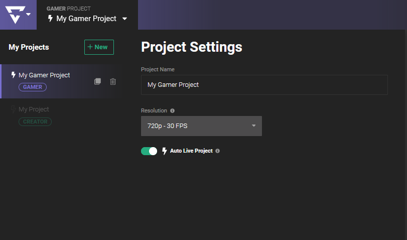 lightstream project settings