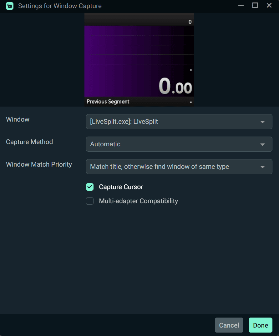 livesplit window