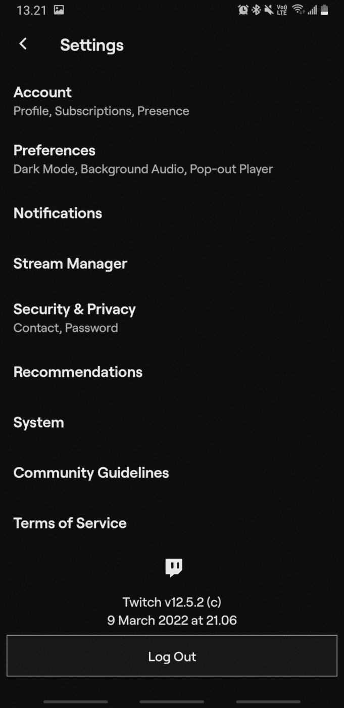 mobile account settings