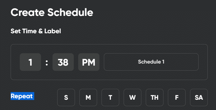 Nanoleaf Desktop App Creating Schedule