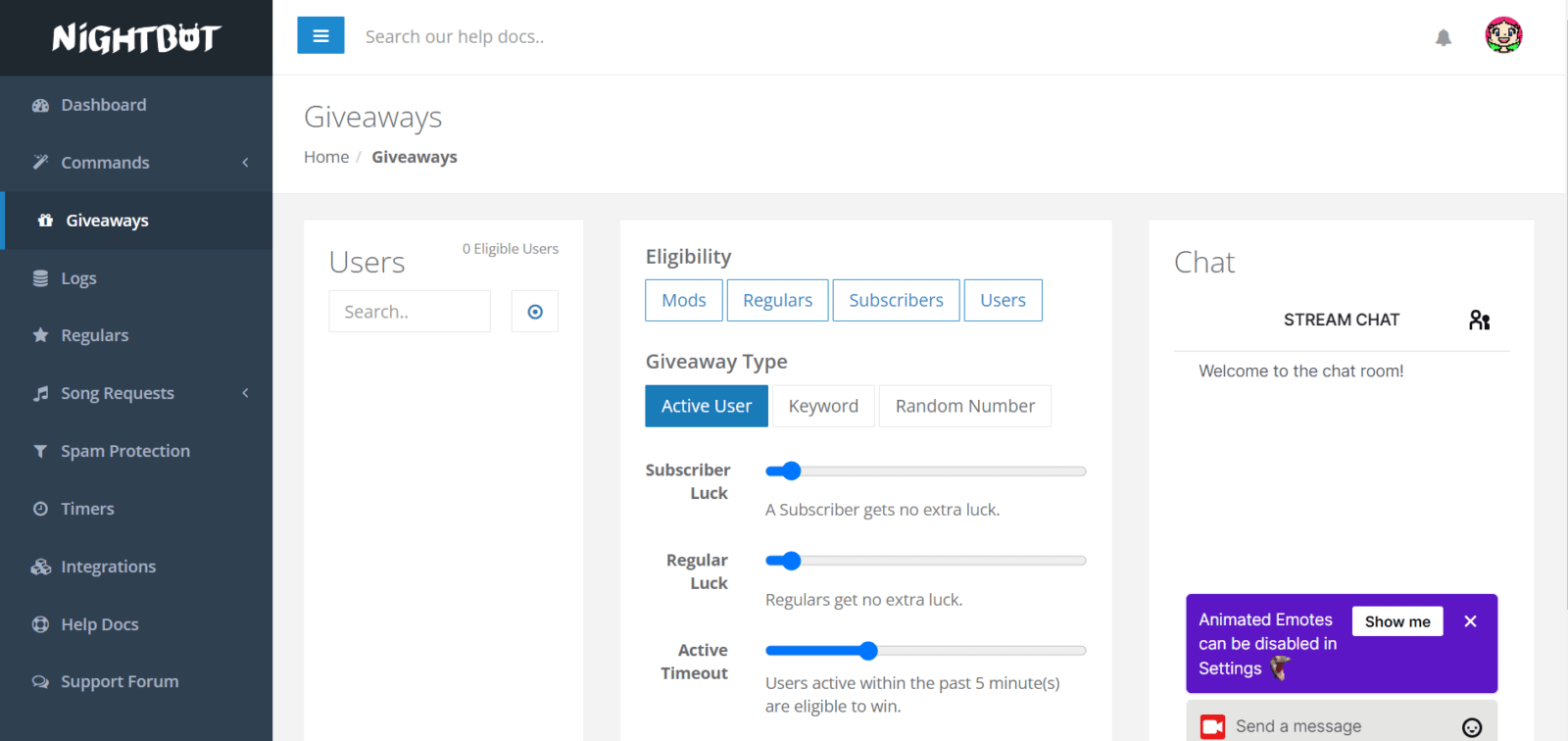 nightbot dashboard