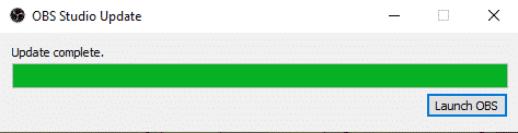 obs studio update complete
