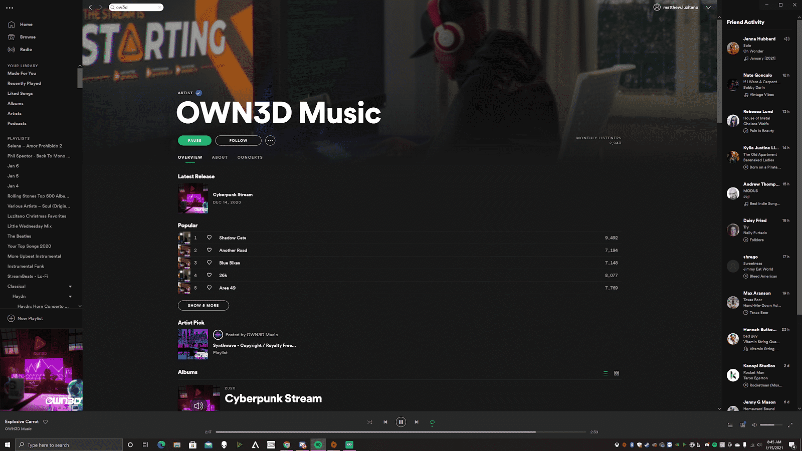 own3d spotify list