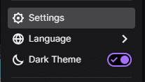 Settings option