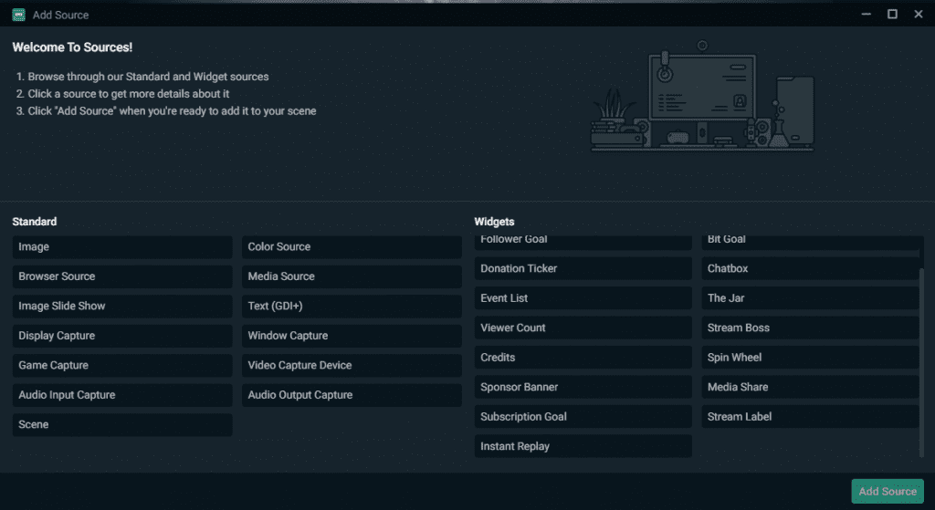 slobs standard widget options