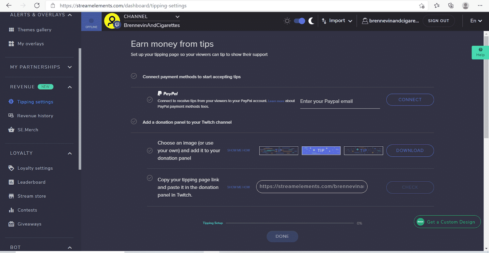 streamelements tipping