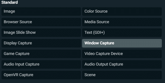 streamlabs obs standard window capture