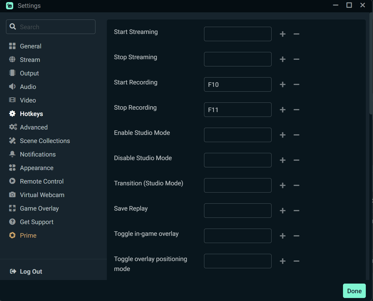 streamlabs recording hotkeys