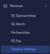 Tipping settings