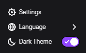 Toggle Dark Theme mode on