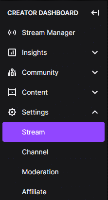 twitch creator dashboard stream