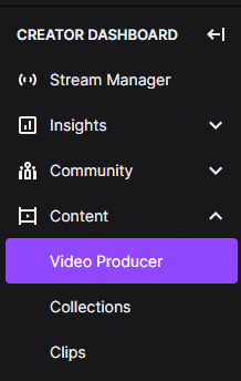 twitch creator dashboard video producer