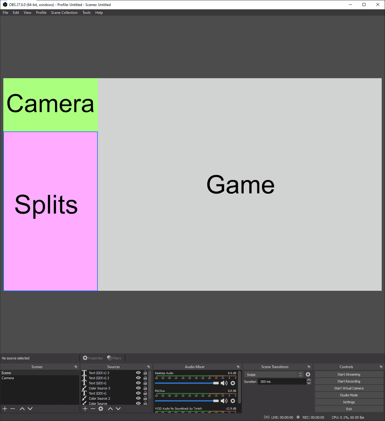 twitch speedrun layout