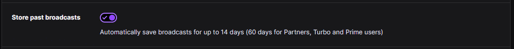 twitch store past broadcasts