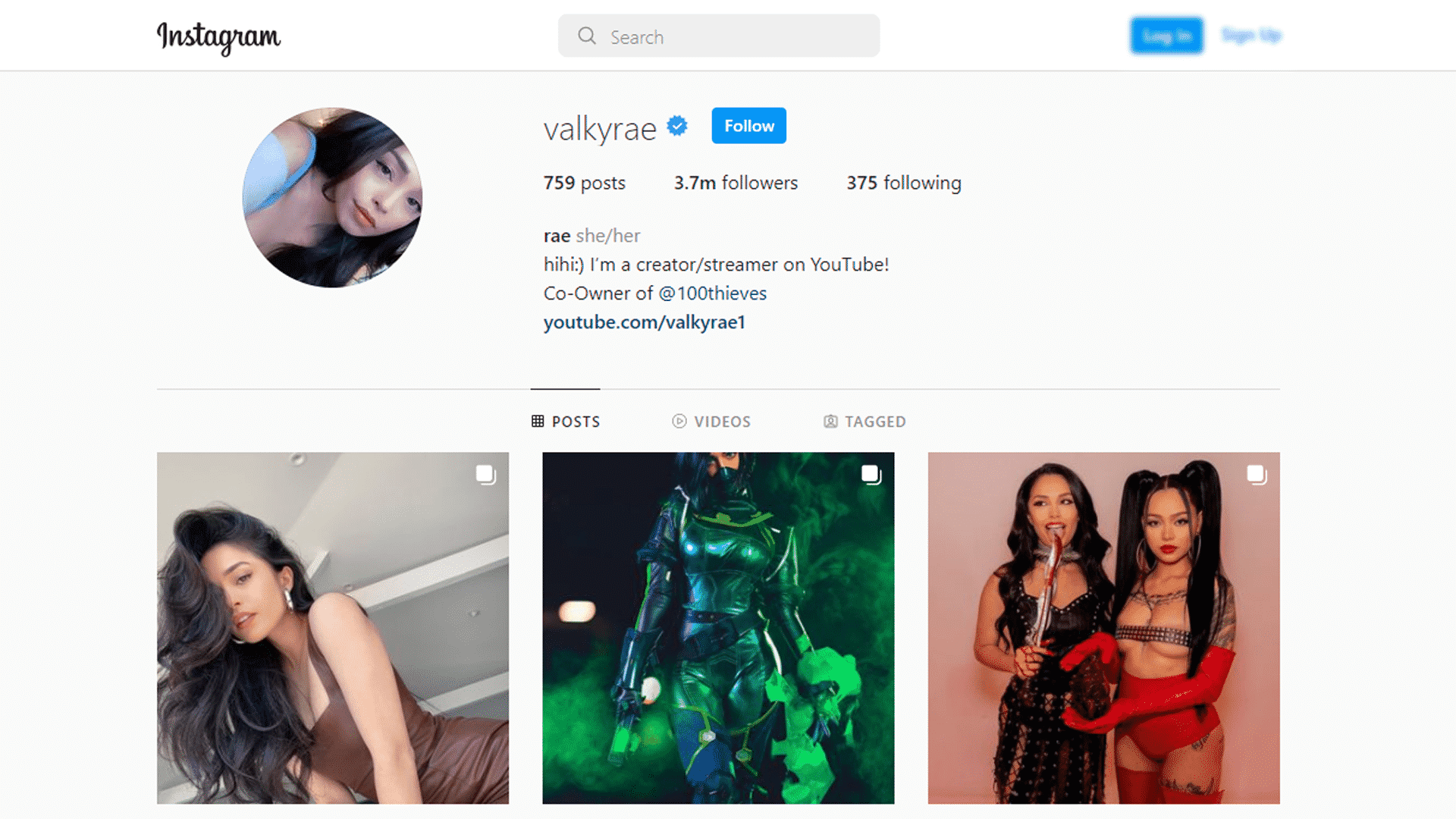 Valkyrae Instagram Account