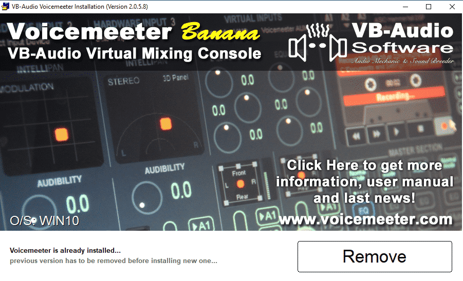 Voicemeeter Remove Option